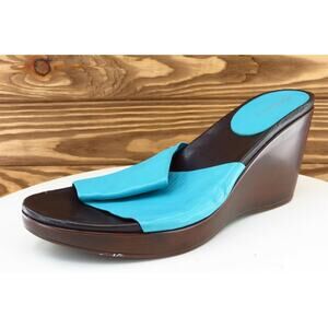 Aerosoles Women Sz 9 M Blue Wedge Leather Shoes‎